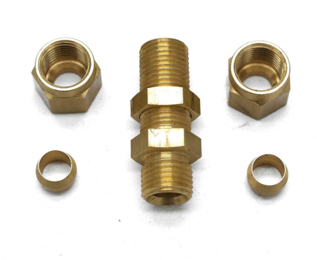 British Made 6mm To 6mm Equal Ended Bulkhead Brass Compression Coupling ...